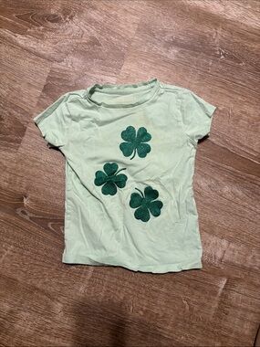 Crewcuts Light Green Tee with Dark Green Clover Graphics